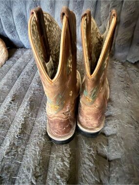 Kids Brown Embroidered Western Boots - Youth Cowgirl/Cowboy